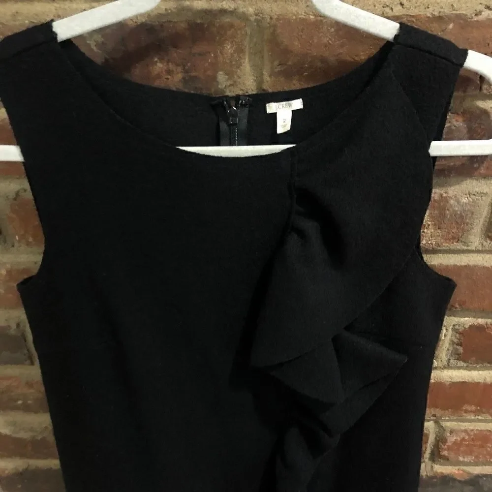 J Crew Black Wool Sheath Dress - Sz 2 - Picture 5 of 12